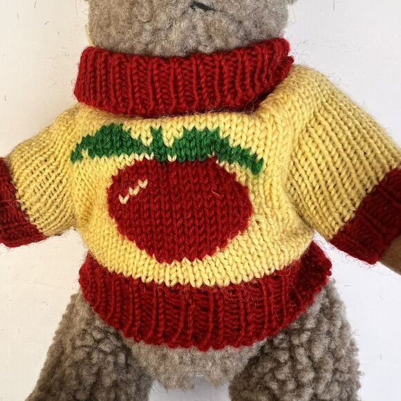 The Boyds Collection Teddy Bear Apple Sweater 8 " Movable Joints Teacher Gift - Picture 3 of 10